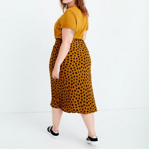 MADEWELL MIDI SLIP SKIRT IN PAINTED SPOTS - Picture 5 of 9